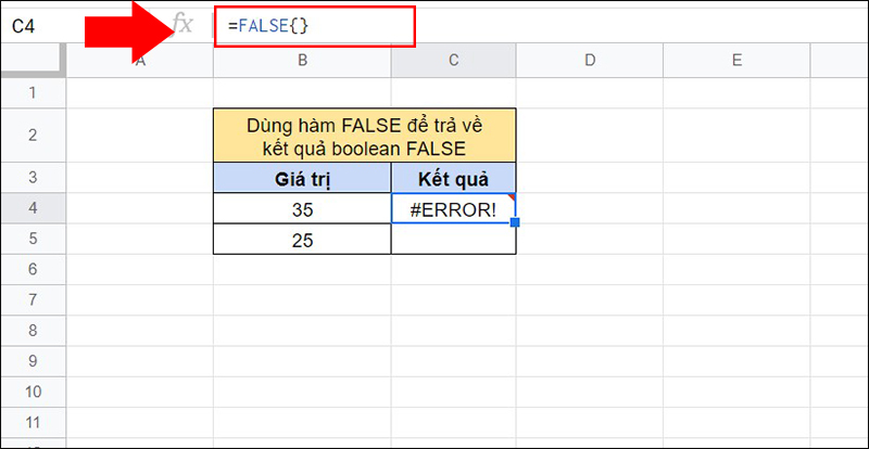 Lỗi #ERROR! do sai c&uacute; ph&aacute;p